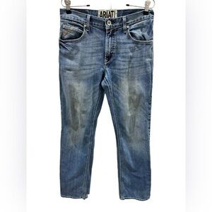 Ariat Men blue straight light wash jeans 30X34